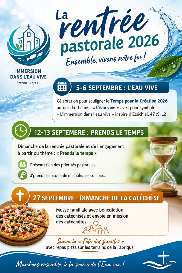 La rentrée pastorale 2026 : ensemble, vivons notre foi !
